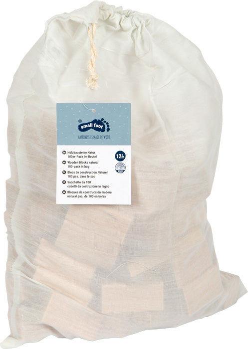 Holzbausteine Natur 100er-Pack im Beutel