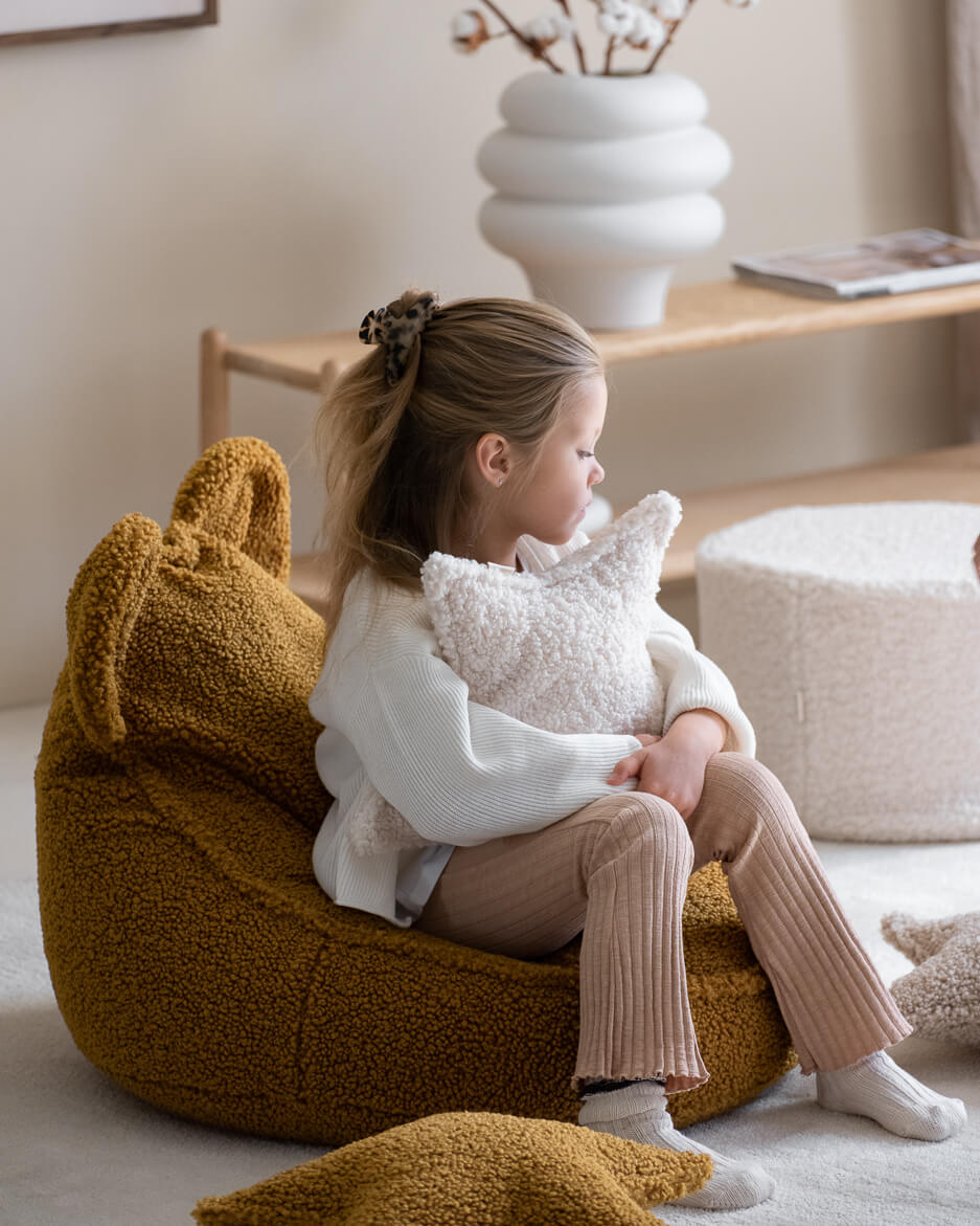 Cream White Pouffe